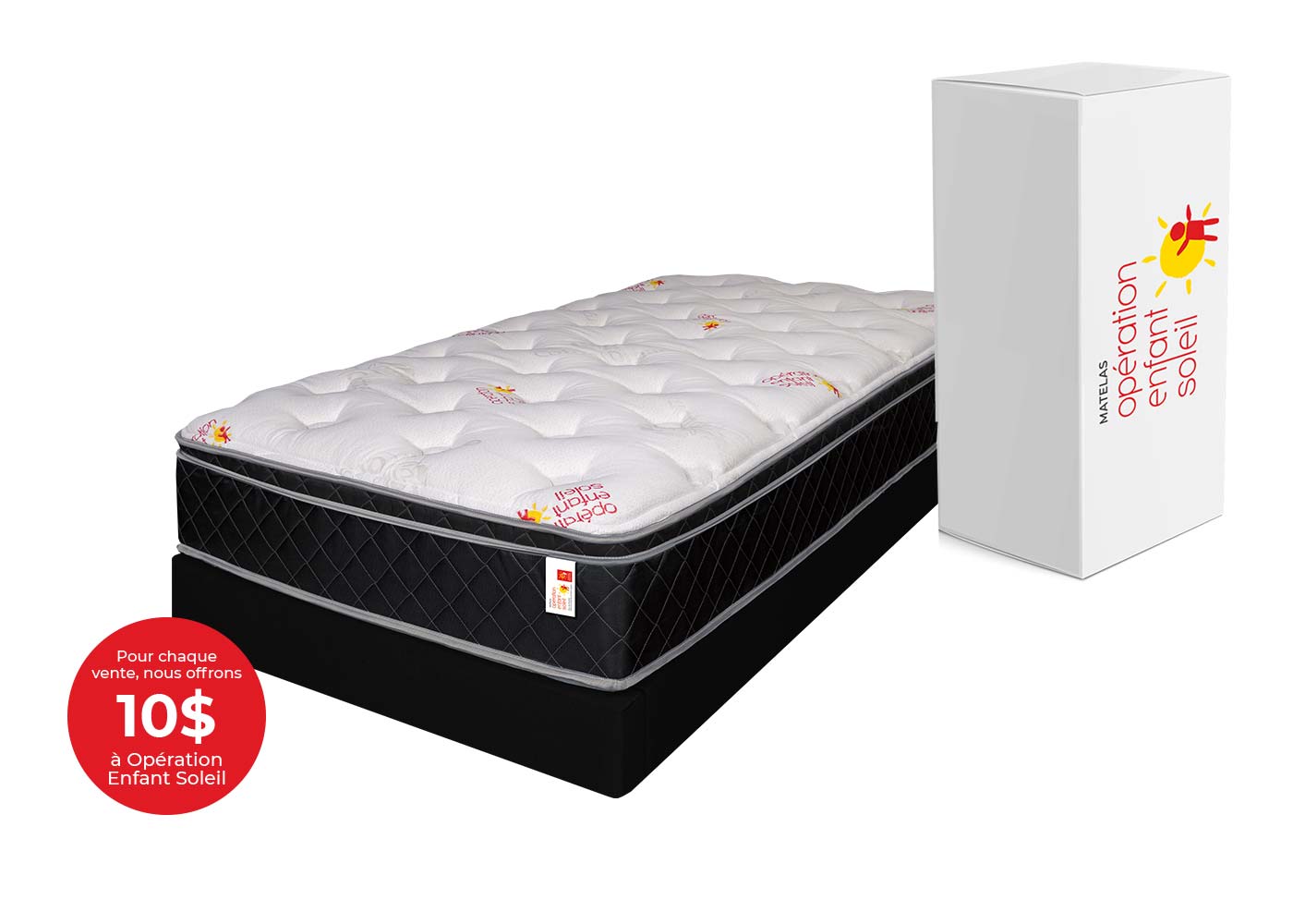 Matelas Enfant Soleil à ressorts ensachés et mousse mémoire gel - LA PLACE