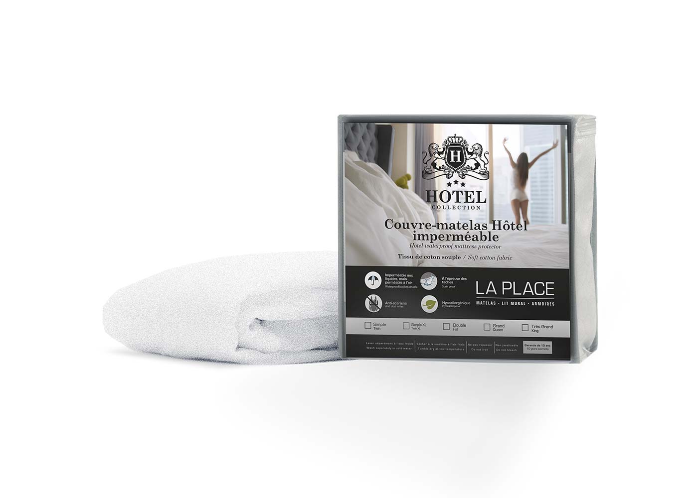 Couvre-matelas Hôtel imperméable hypoallergénique - LA PLACE