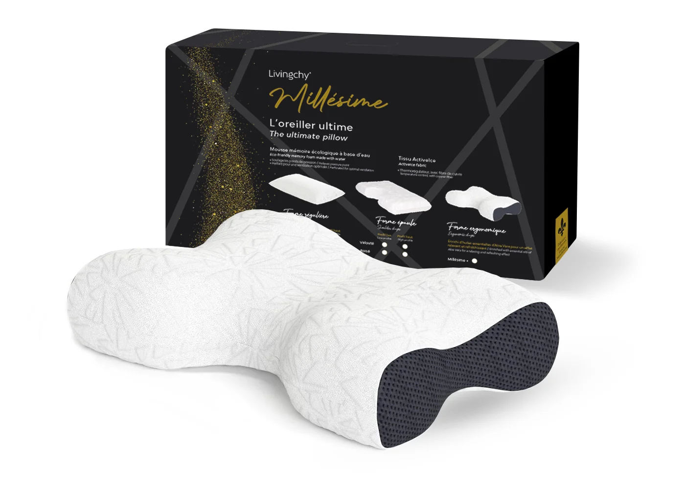 Oreiller mousse mémoire Millésime avec boîte