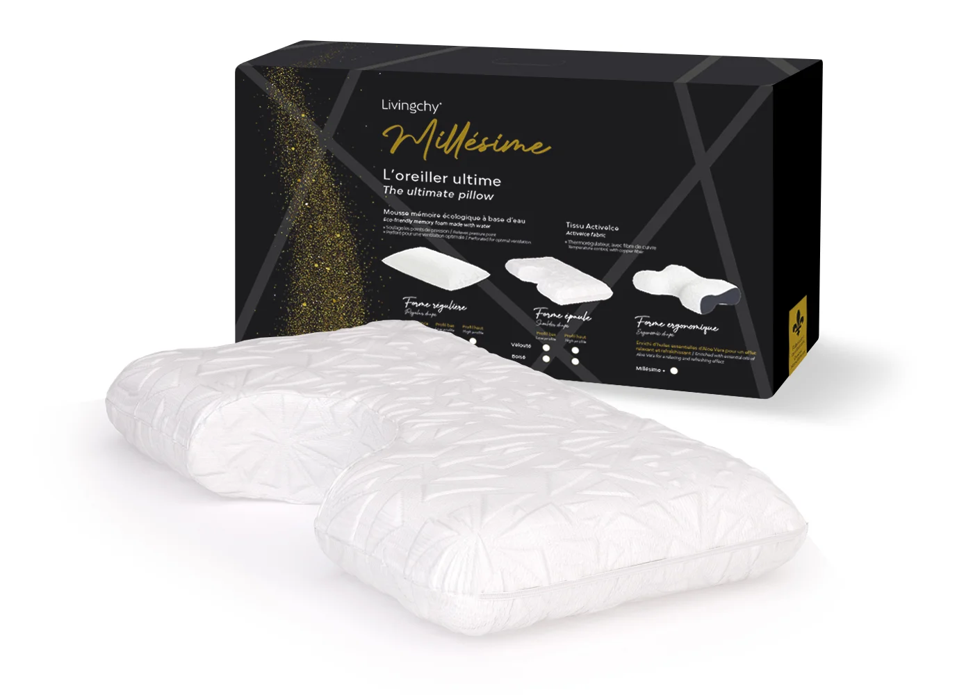 Oreiller millésime mousse mémoire le Velouté 