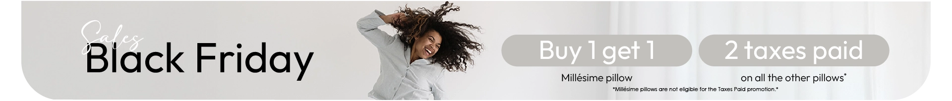 Promotion header - Black friday sales on pillows