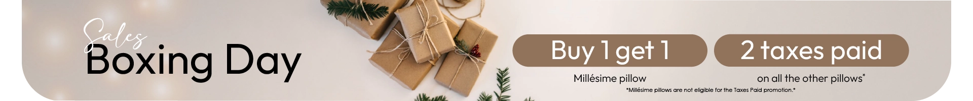 Boxing Day promotion on pillows | LA PLACE